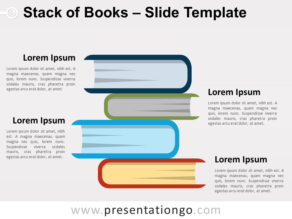 Infografía de Pila de Libros Gratis Para PowerPoint Y Google Slides
