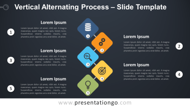 Proceso Vertical Alternado Gratis Para PowerPoint Y Google Slides
