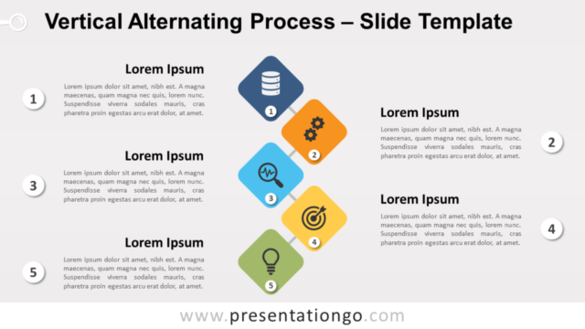 Proceso Vertical Alternado Gratis Para PowerPoint Y Google Slides