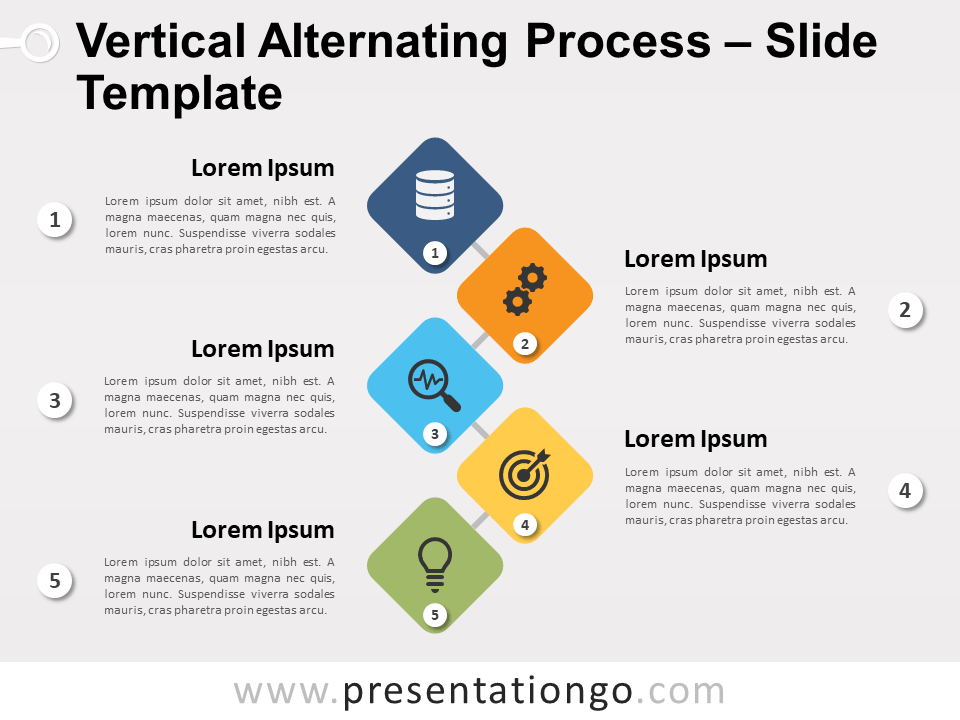 Proceso Vertical Alternado Gratis Para PowerPoint Y Google Slides