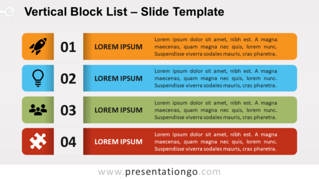 Lista de Bloques Verticales Gratis Para PowerPoint Y Google Slides