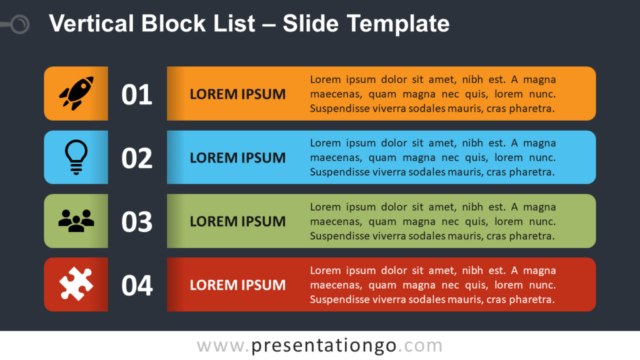 Lista de Bloques Verticales Gratis Para PowerPoint Y Google Slides