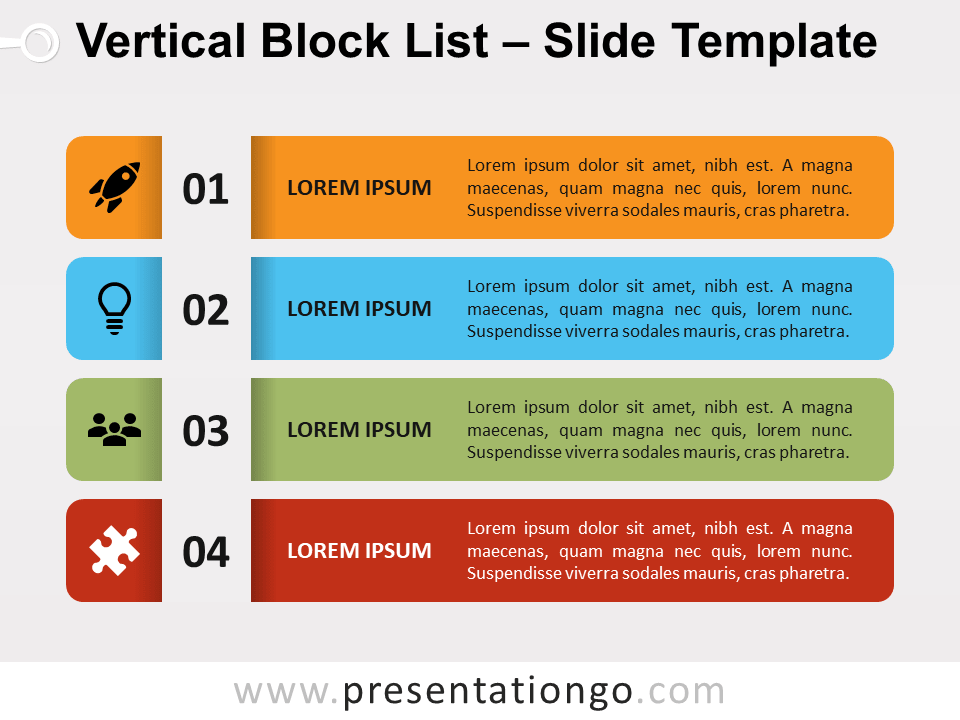 Lista de Bloques Verticales Gratis Para PowerPoint Y Google Slides