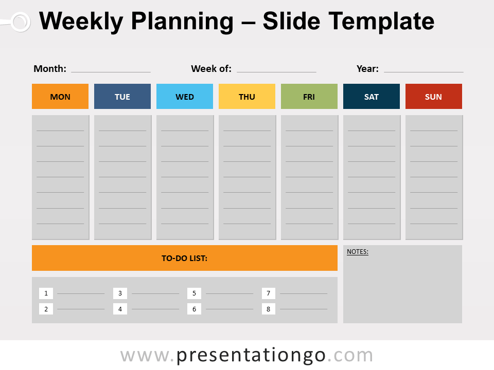 Planificación Semanal Gratis Para PowerPoint Y Google Slides