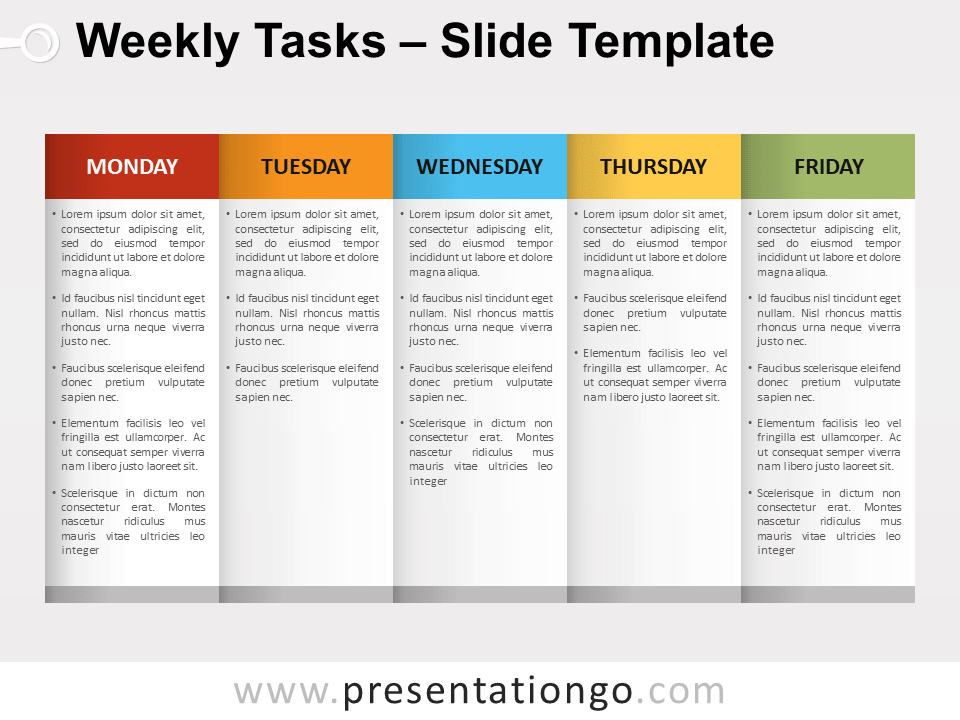Tareas Semanales Gratis Para PowerPoint Y Google Slides