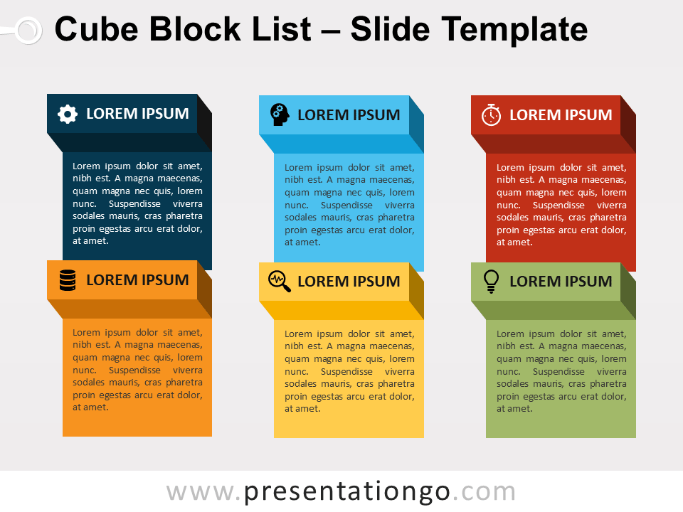 Lista de Bloques de Cubos Gratis Para PowerPoint Y Google Slides