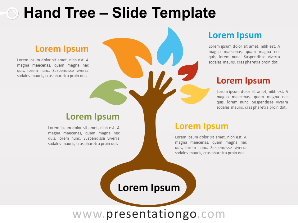 Infografía Gratis del Árbol de la Mano Para PowerPoint Y Google Slides