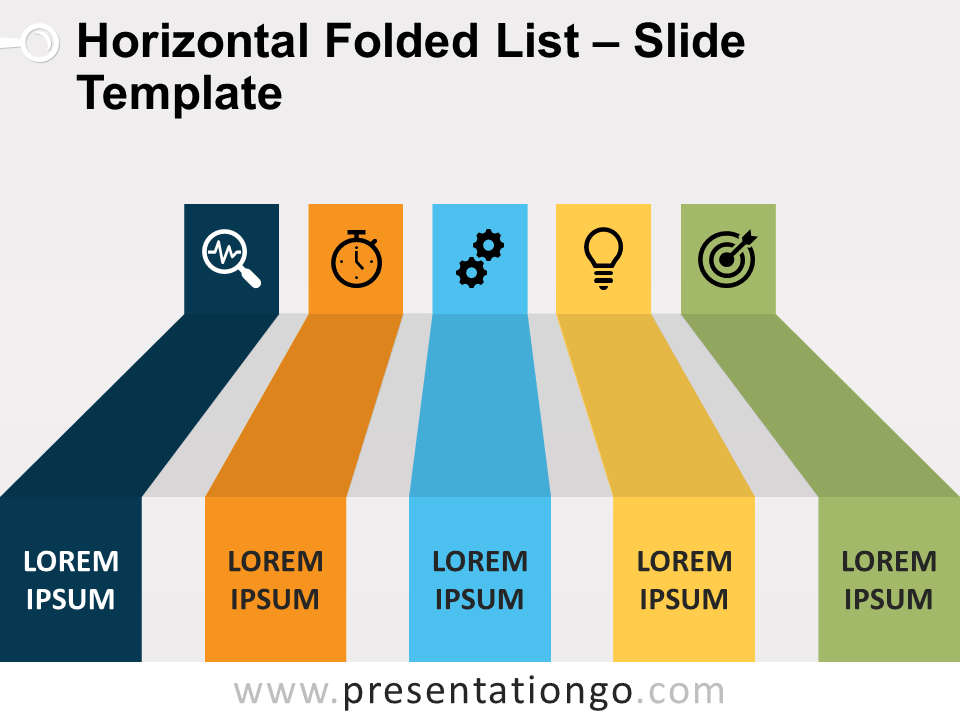 Lista Horizontal Plegada Gratis Para PowerPoint Y Google Slides