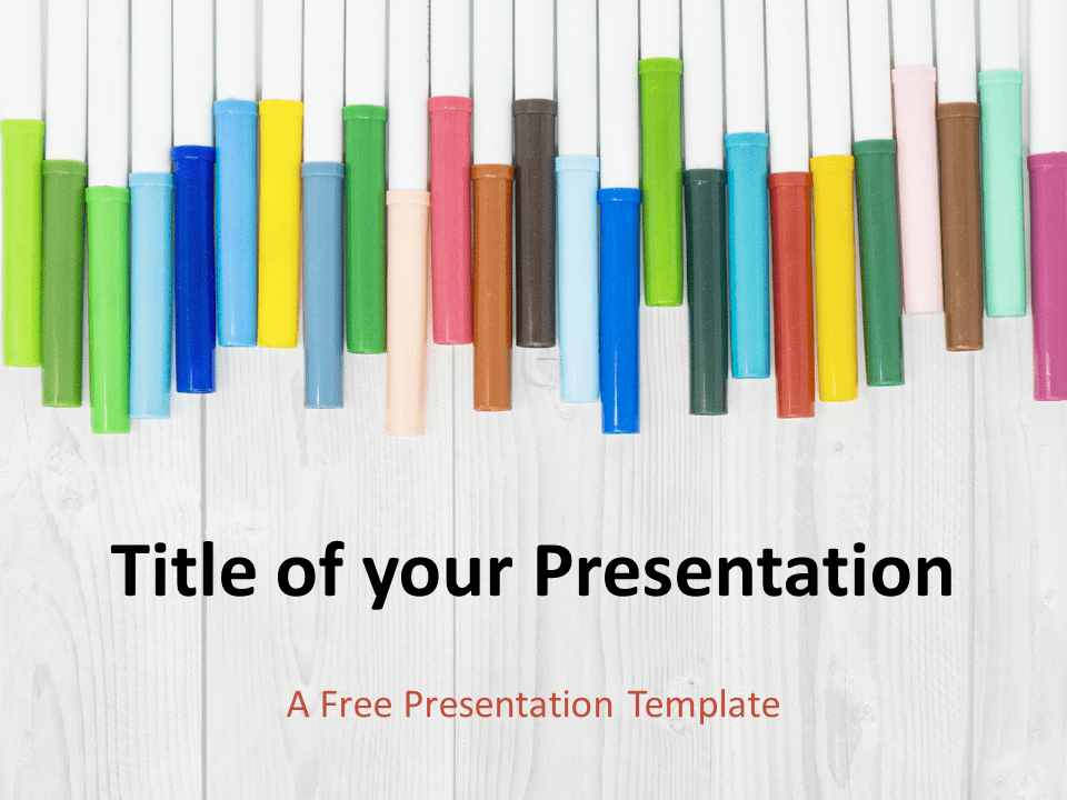 Plantilla Gratis de Marcadores Escolares Para PowerPoint Y Google Slides