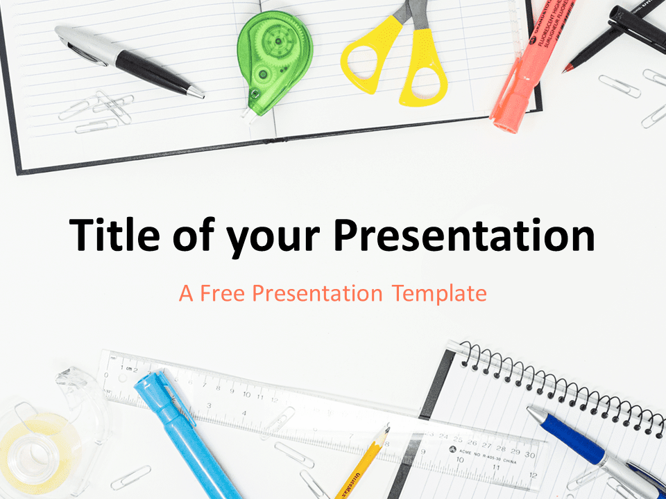 Plantilla Gratis de Suministros Escolares Para PowerPoint Y Google Slides
