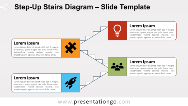 Diagrama Gratis de Escalones de Subida Para PowerPoint Y Google Slides