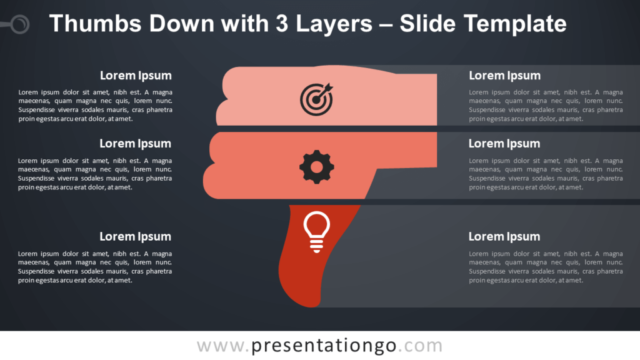 Pulgar Hacia Abajo Con 3 Capas Gratis Para PowerPoint Y Google Slides