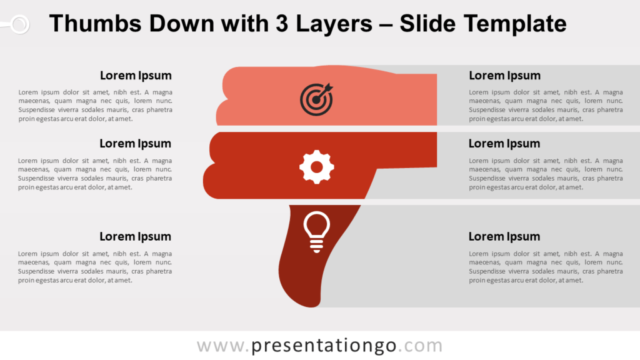 Pulgar Hacia Abajo Con 3 Capas Gratis Para PowerPoint Y Google Slides