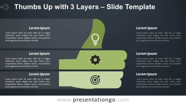 Pulgar Hacia Arriba Con 3 Capas Gratis Para PowerPoint Y Google Slides