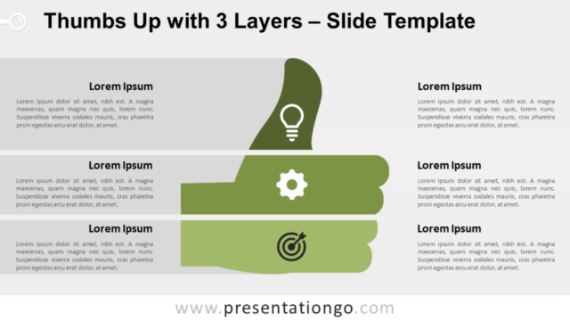Pulgar Hacia Arriba Con 3 Capas Gratis Para PowerPoint Y Google Slides