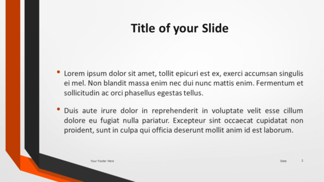 Plantilla Gratis de Dos Cintas Dobladas Para PowerPoint Y Google Slides - Diapositiva de Título Y Contenido