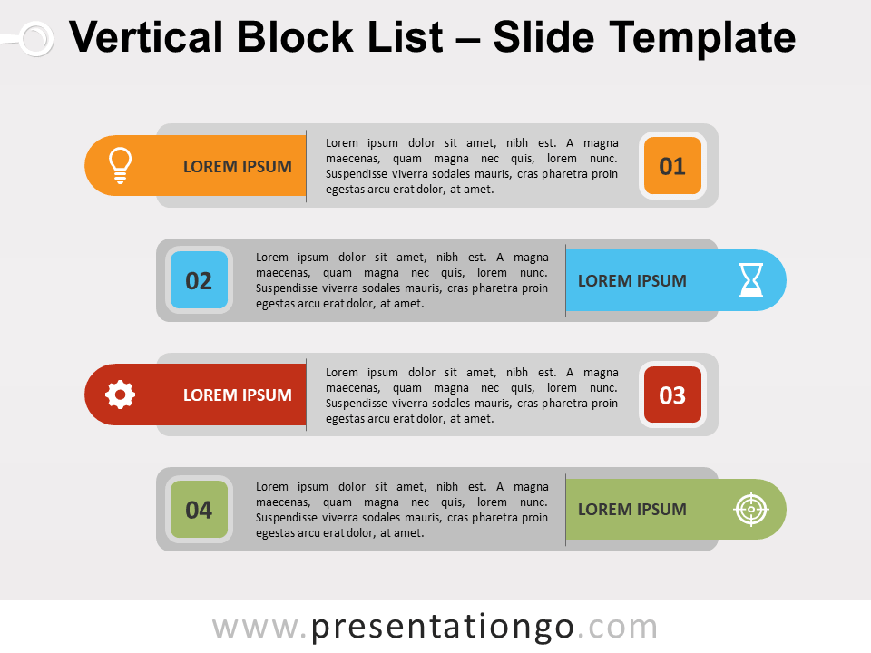 Lista de Bloques Verticales Gratis Para PowerPoint Y Google Slides