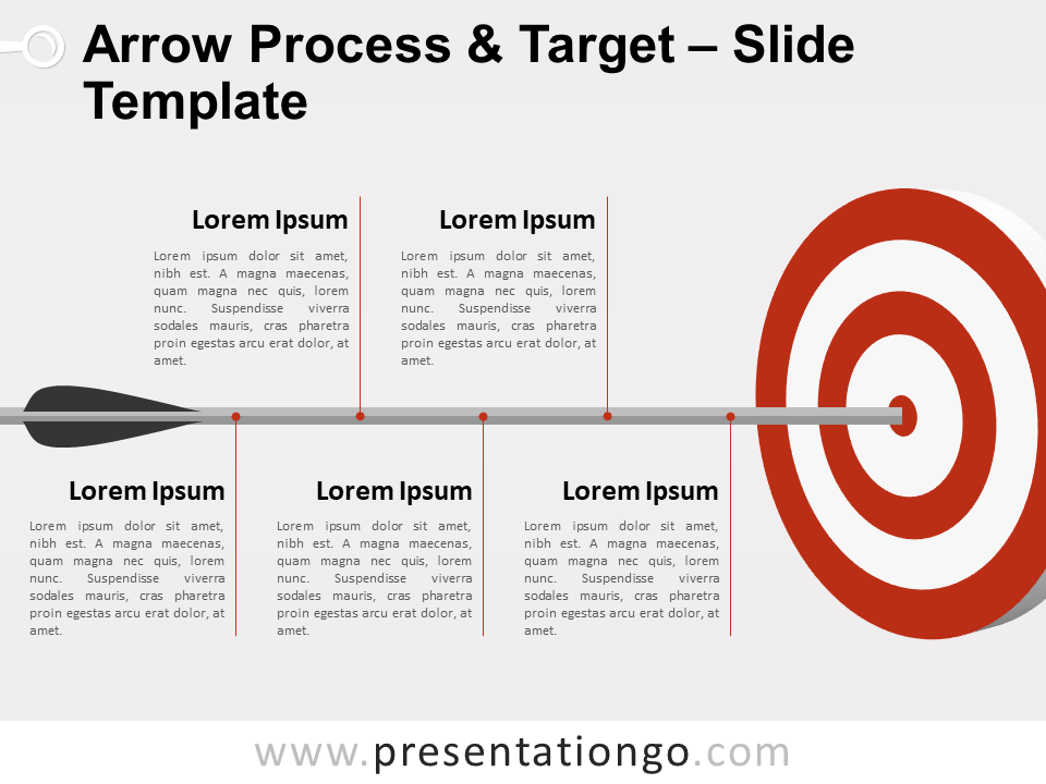 Proceso de Flecha y Objetivo Gratis Para PowerPoint Y Google Slides