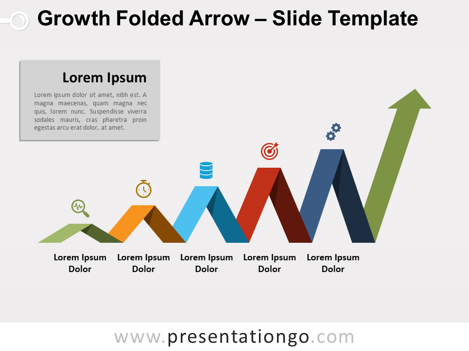Flecha Plegada de Crecimiento Gratis Para PowerPoint Y Google Slides