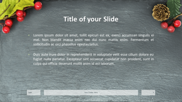 Plantilla Feliz Navidad Gratis Para PowerPoint Y Google Slides - Diapositiva de Título Y Contenido