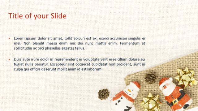 Plantilla Santa, Muñeco de Nieve y Piñas Gratis Para PowerPoint Y Google Slides - Diapositiva de Título Y Contenido