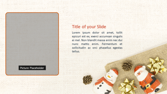 Plantilla Santa, Muñeco de Nieve y Piñas Gratis Para PowerPoint Y Google Slides - Diapositiva Con Marcador de Posición de Imagen