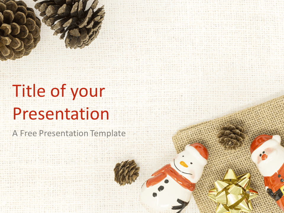 Plantilla Santa, Muñeco de Nieve y Piñas Gratis Para PowerPoint Y Google Slides
