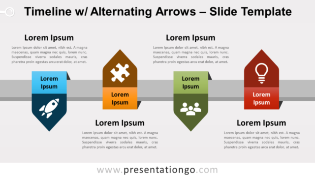 Cronología Con Flechas Alternas Gratis Para PowerPoint Y Google Slides