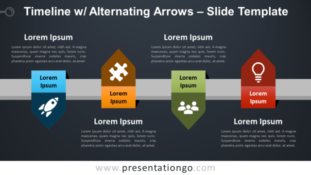 Cronología Con Flechas Alternas Gratis Para PowerPoint Y Google Slides