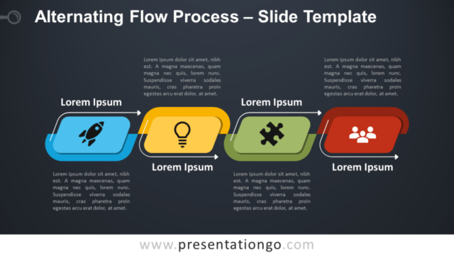 Proceso de flujo alternativo Gratis Para PowerPoint Y Google Slides