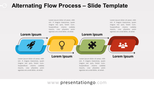 Proceso de flujo alternativo Gratis Para PowerPoint Y Google Slides