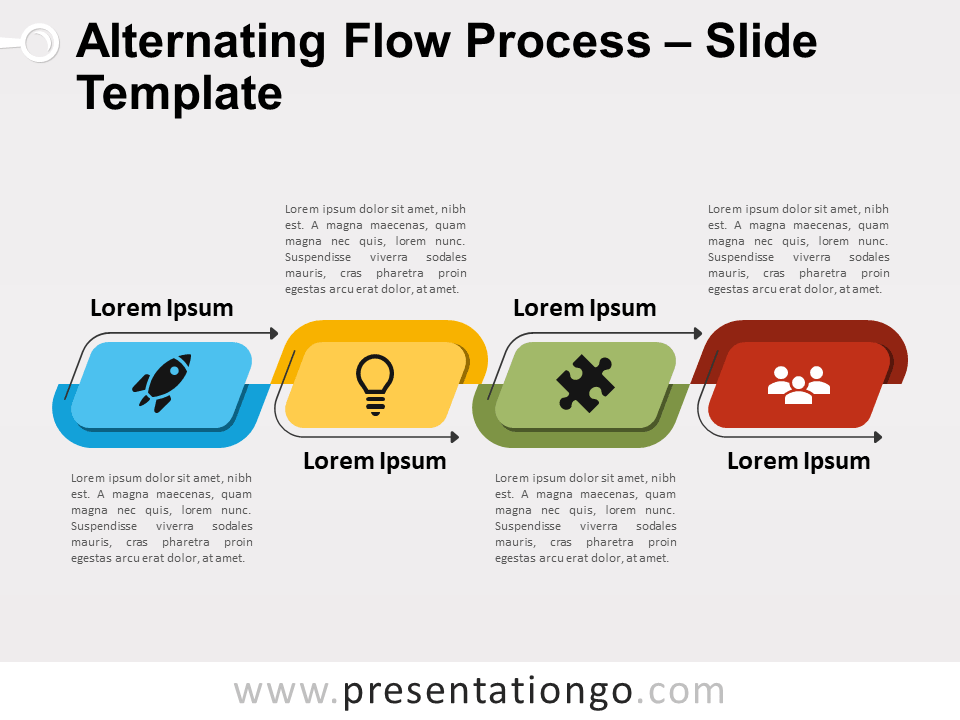 Proceso de flujo alternativo Gratis Para PowerPoint Y Google Slides