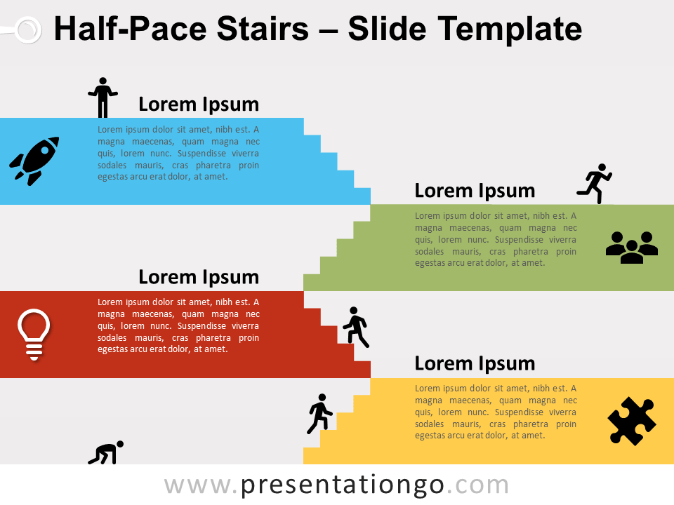 Escaleras Medio-Paso Gratis Para PowerPoint Y Google Slides