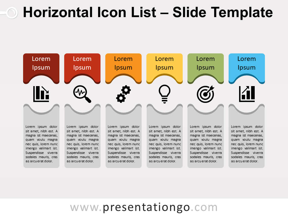 Lista de Iconos Horizontales Gratis Para PowerPoint Y Google Slides