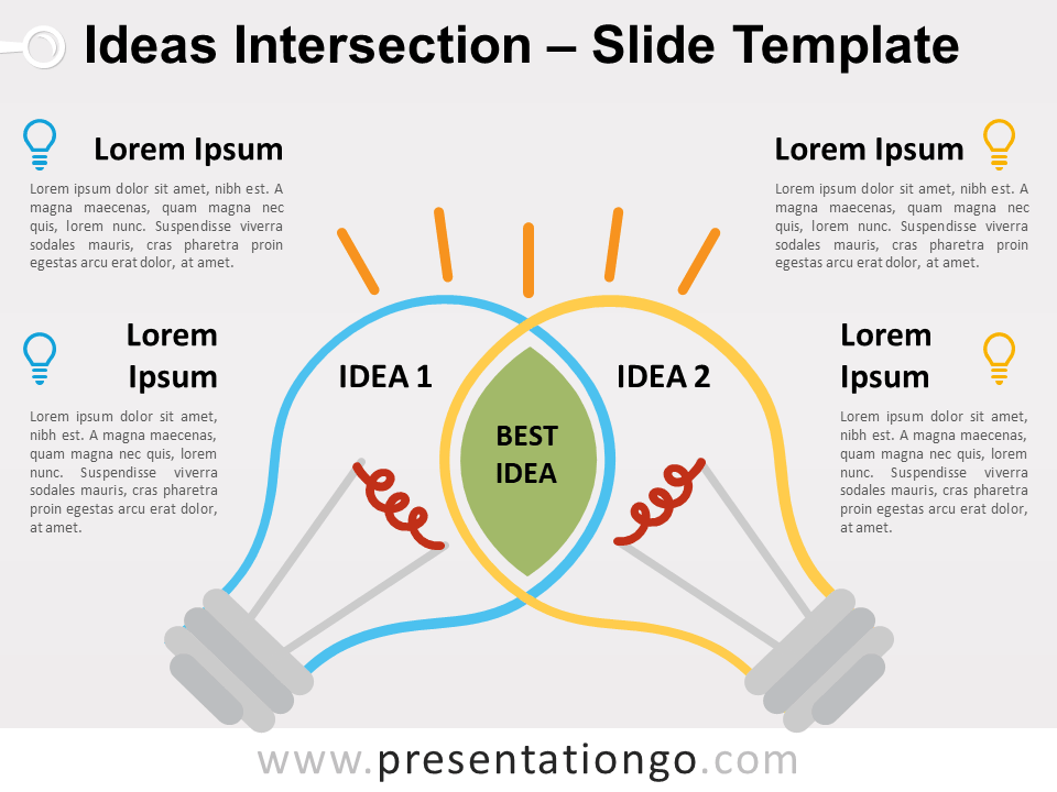 Diagrama de Intersección de Ideas Gratis Para PowerPoint Y Google Slides