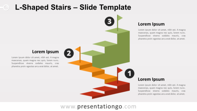 Escalera en L Gráfico Gratis Para PowerPoint Y Google Slides
