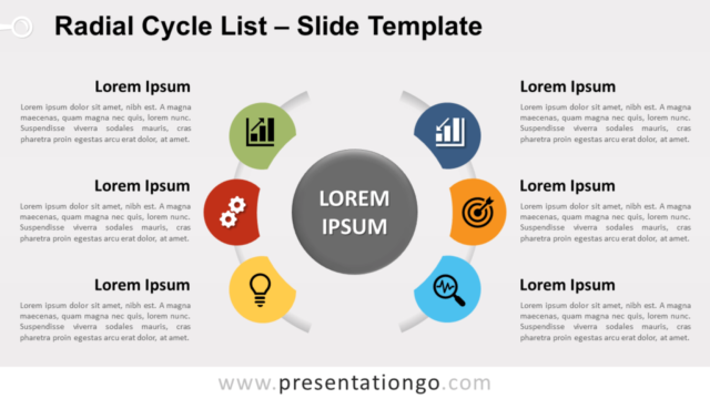 Lista Radial de Ciclo Gratis Para PowerPoint Y Google Slides