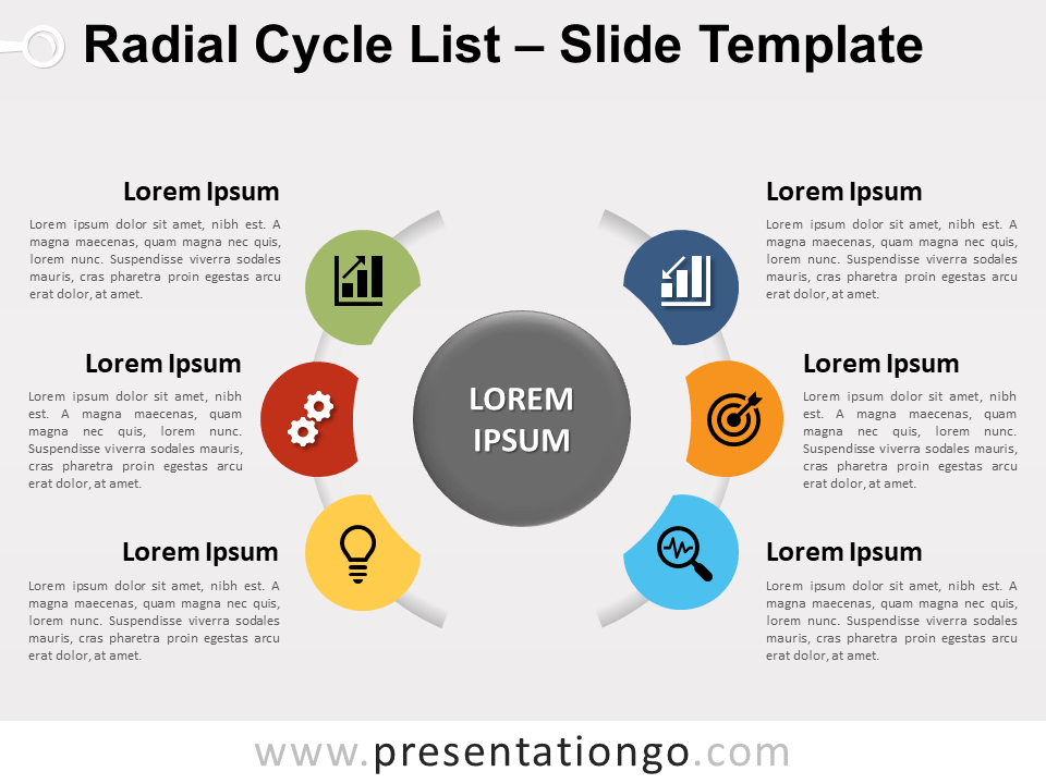 Lista Radial de Ciclo Gratis Para PowerPoint Y Google Slides