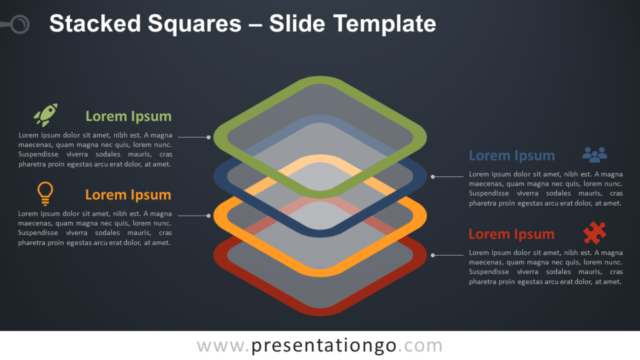 Cuadrados Apilados Gráfico Gratis Para PowerPoint