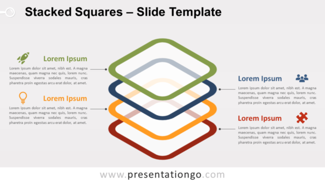 Cuadrados Apilados Gráfico Gratis Para PowerPoint