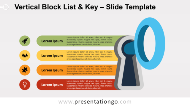 Lista de Bloques Verticales Y Llave Gráfico Gratis Para PowerPoint Y Google Slides