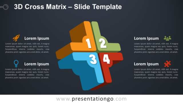 Matriz en Cruz 3D Gratis Para PowerPoint Y Google Slides