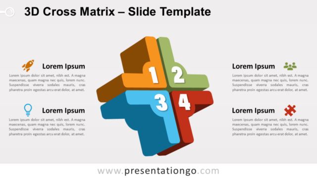 Matriz en Cruz 3D Gratis Para PowerPoint Y Google Slides
