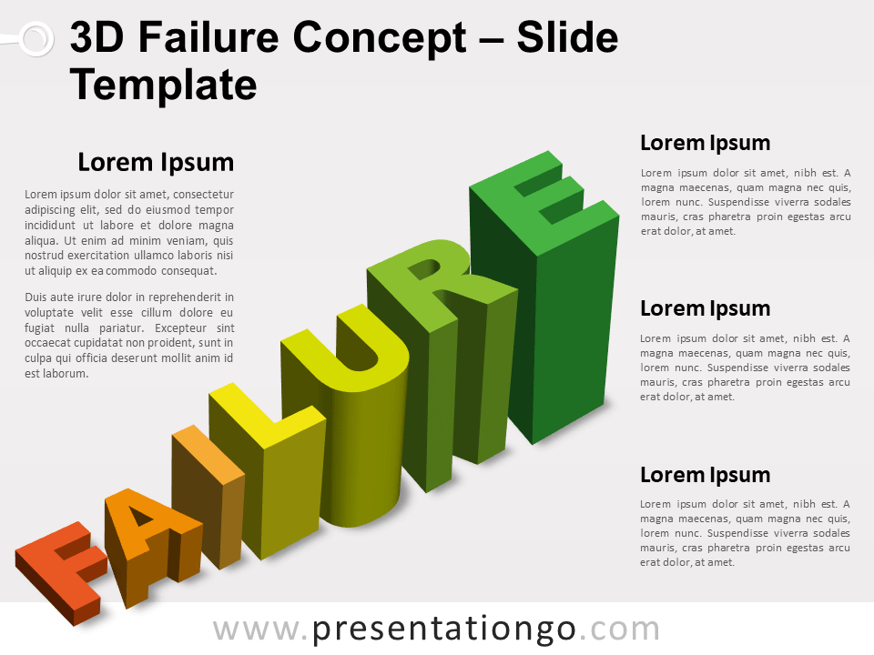 Fracaso en 3D Gráfico Gratis Para PowerPoint