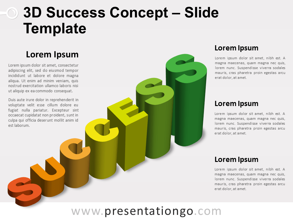 Concepto Gratis de Éxito en 3D Para PowerPoint