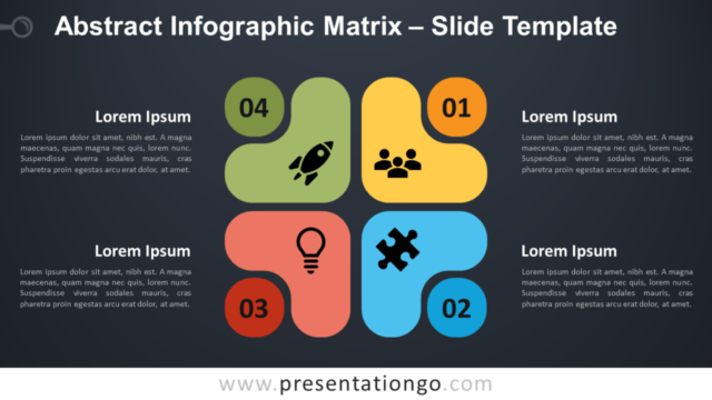 Diagrama Gratis de Matriz Con 4 Formas L Redondeadas Para PowerPoint Y Google Slides