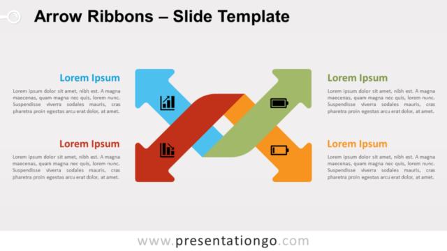 Cintas de Flechas Gráfico Gratis Para PowerPoint Y Google Slides