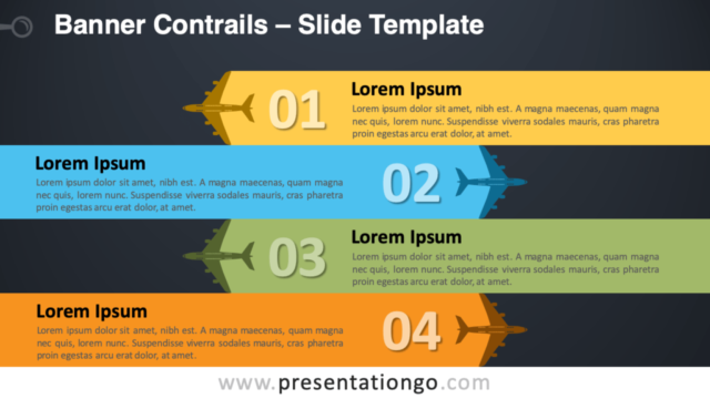 Banderas de Estela Gráfico Gratis Para PowerPoint Y Google Slides