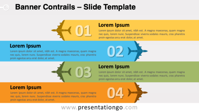 Banderas de Estela Gráfico Gratis Para PowerPoint Y Google Slides