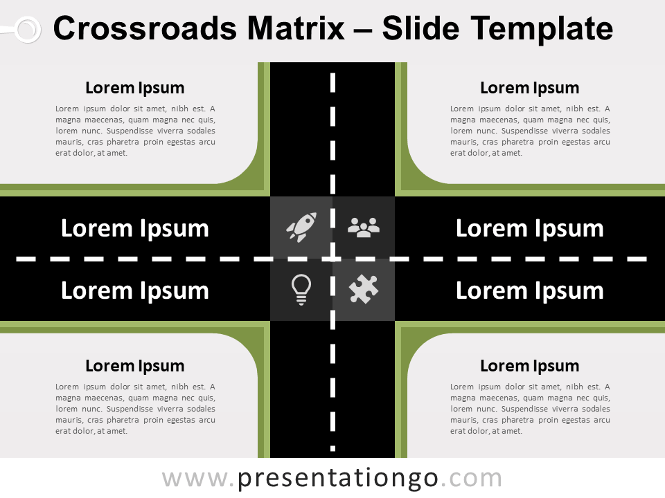 Matriz de Encrucijada Gratis Para PowerPoint Y Google Slides